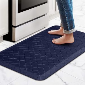 HappyTrends Kitchen Runner Rugs Anti-Fatigue mats,17.3"x 28",Non Slip Waterproof Ergonomic Comfort Mat for Kitchen, Floor Home, Office, Sink, Laundry,Blue